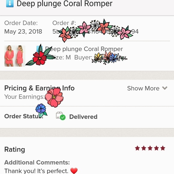 Deep plunge Coral Romper - Picture 2 of 2